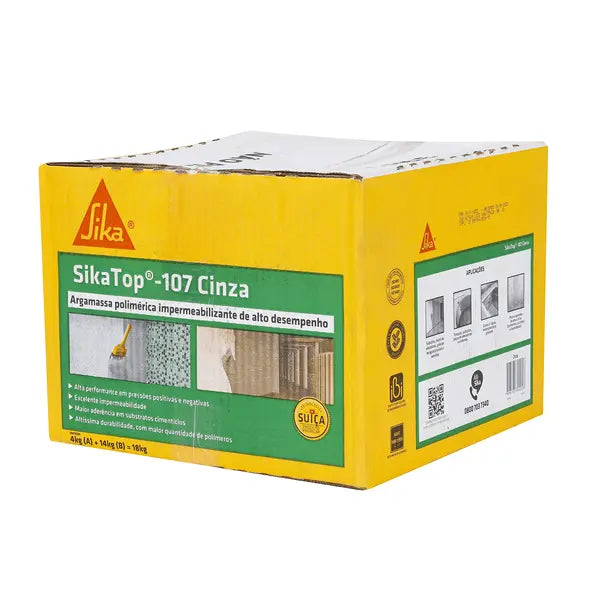 Argamassa Polimérica Impermeabilizante SikaTop 107 Flexível 18kg Cinza