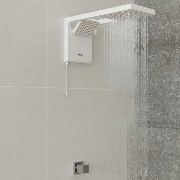 Chuveiro Elétrico Eletrônico 220V 6800w Branco Quadrado Acqua Duo Ultra Lorenzetti