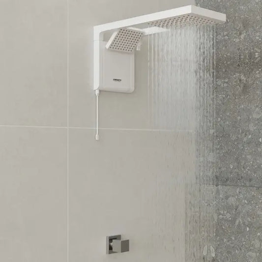 Chuveiro Elétrico Eletrônico 220V 6800w Branco Quadrado Acqua Duo Ultra Lorenzetti