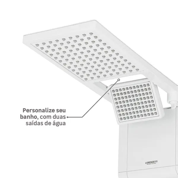 Chuveiro Elétrico Eletrônico 220V 6800w Branco Quadrado Acqua Duo Ultra Lorenzetti