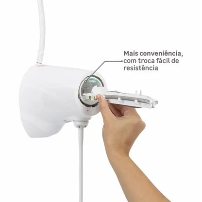 Chuveiro Elétrico Eletrônico 220V 7500w Branco Redondo com Pressurizador Advanced Lorenzetti