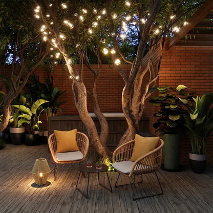 Cordão de Luz Preto Elétrico 16 Lâmpadas LED G40 Filamento 0,5W 8,3m 127V (110V) Inspire