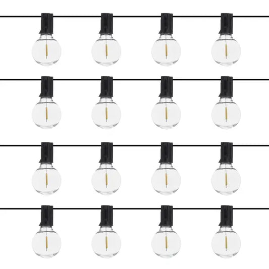 Cordão de Luz Preto Elétrico 16 Lâmpadas LED G40 Filamento 0,5W 8,3m 127V (110V) Inspire