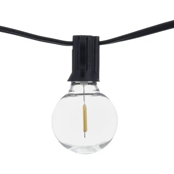 Cordão de Luz Preto Elétrico 16 Lâmpadas LED G40 Filamento 0,5W 8,3m 127V (110V) Inspire