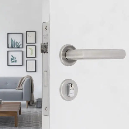 Fechadura para Porta de Entrada Pado Luma Escovado 55mm Aço Inox Chave Simples