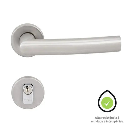 Fechadura para Porta de Entrada Pado Luma Escovado 55mm Aço Inox Chave Simples
