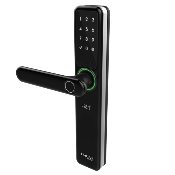 Fechadura Smart Intelbras Com Maçaneta Preta Mfr 7000