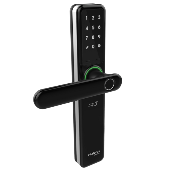 Fechadura Smart Intelbras Com Maçaneta Preta Mfr 7000