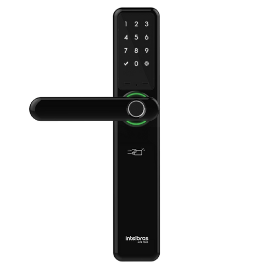 Fechadura Smart Intelbras Com Maçaneta Preta Mfr 7000