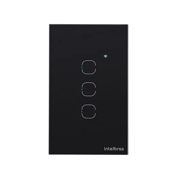 Interruptor Touch Smart Wi-Fi 3 Teclas EWS 1003 Preto Izy Smart Intelbras