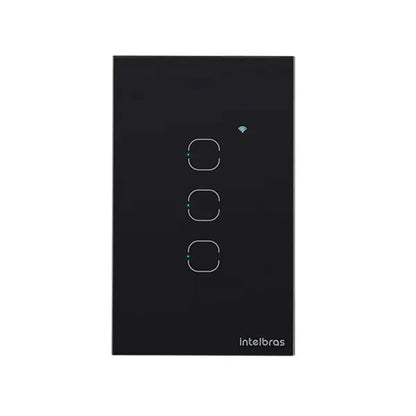 Interruptor Touch Smart Wi-Fi 3 Teclas EWS 1003 Preto Izy Smart Intelbras