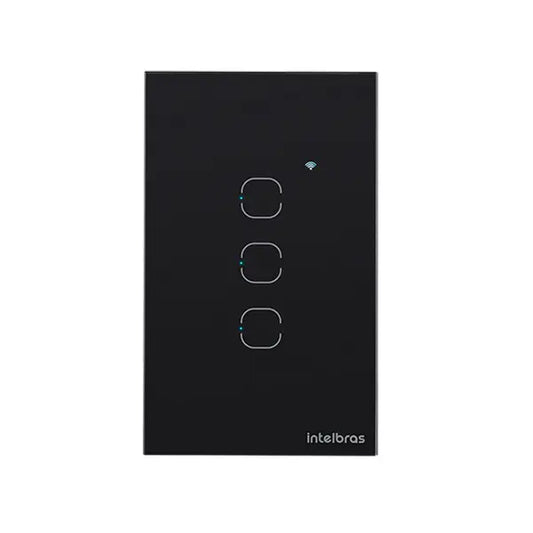 Interruptor Touch Smart Wi-Fi 3 Teclas EWS 1003 Preto Izy Smart Intelbras