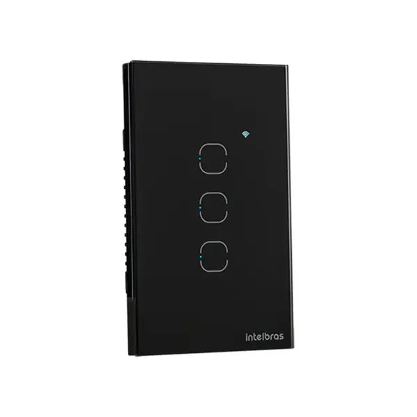 Interruptor Touch Smart Wi-Fi 3 Teclas EWS 1003 Preto Izy Smart Intelbras