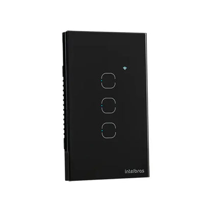 Interruptor Touch Smart Wi-Fi 3 Teclas EWS 1003 Preto Izy Smart Intelbras