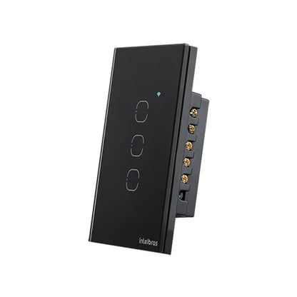 Interruptor Touch Smart Wi-Fi 3 Teclas EWS 1003 Preto Izy Smart Intelbras