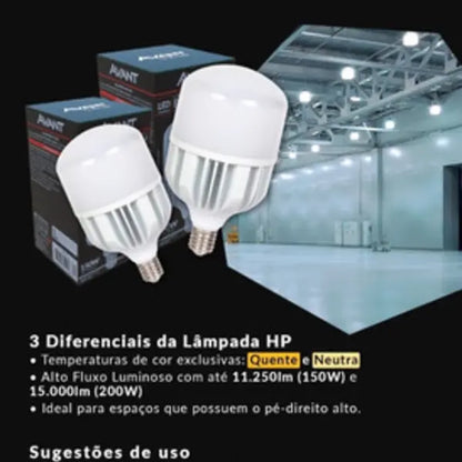 Lampada Bulbo 200w E40 Branco Frio 6500k Alta Potencia