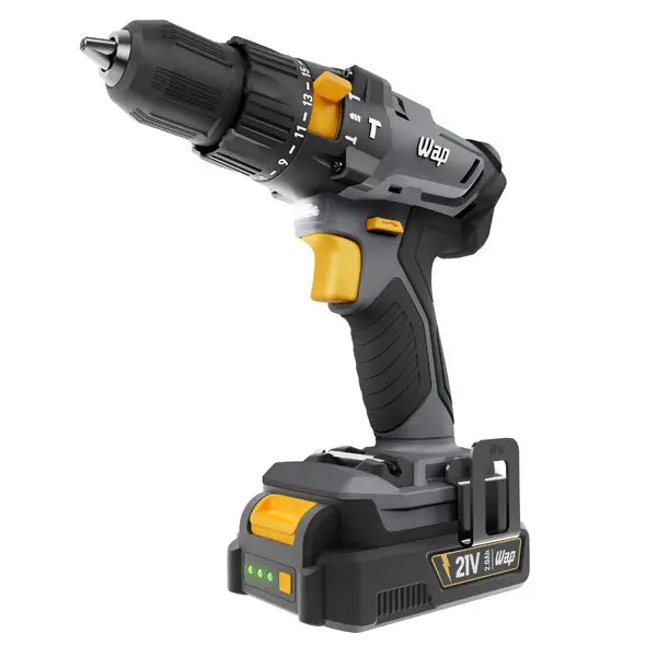 Furadeira e Parafusadeira de Impacto Wap K21 ID01 a Bateria 21V 3/8" com Maleta, Carregador e Bateria