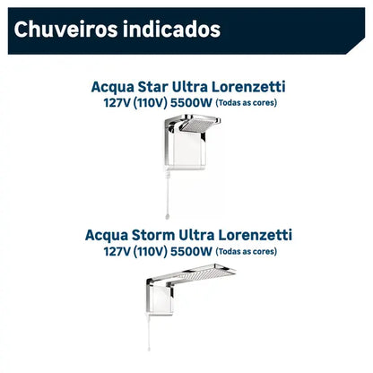 Resistência para Chuveiro 127V (110V) 5500W Acqua Storm e Acqua Star Lorenzetti