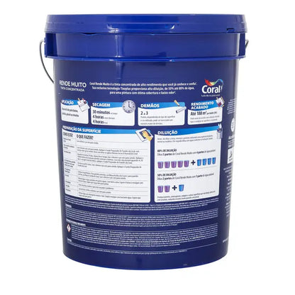 Tinta Acrílica Fosca para Parede Interna e Externa Coral Rende Muito Standard Branco 20L