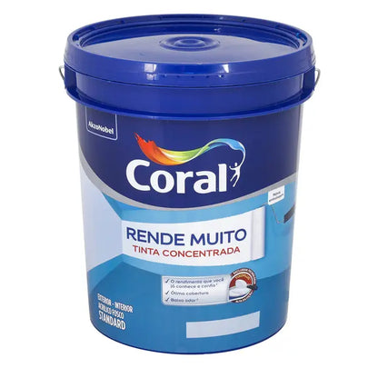 Tinta Acrílica Fosca para Parede Interna e Externa Coral Rende Muito Standard Branco 20L
