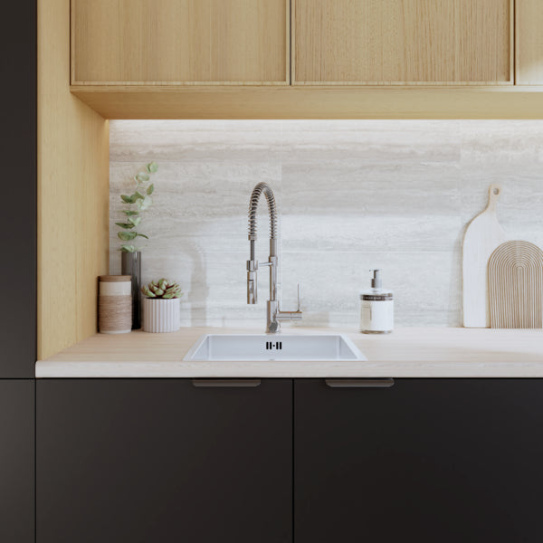 Torneira Monocomando Gourmet de Pia para Cozinha com Bica Alta Flexível Cromada Tomas Delinia