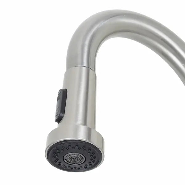 Torneira Monocomando de Pia para Cozinha com Bica Alta Extensível Inox Escovada Econocozi Jiwi