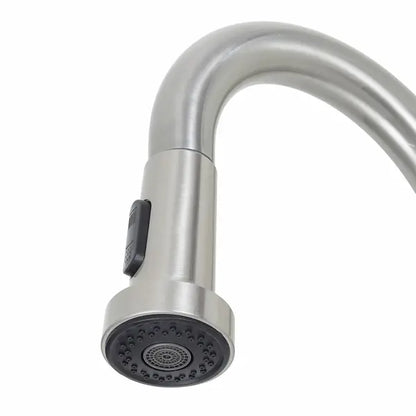 Torneira Monocomando de Pia para Cozinha com Bica Alta Extensível Inox Escovada Econocozi Jiwi