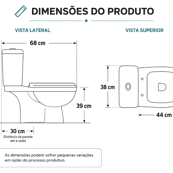 Vaso Sanitário Caixa Acoplada Basic - Smart Norte