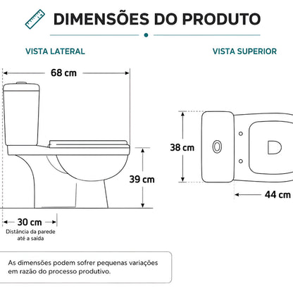 Vaso Sanitário Caixa Acoplada Basic - Smart Norte